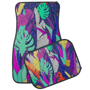 Summer jungle pattern with bright colors. Jungle s Car Floor Mat
