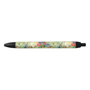 Summer Jungle Tropical Parrot Flowers Blossom Pen