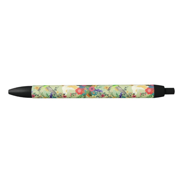 Summer Jungle Tropical Parrot Flowers Blossom Pen (Front)