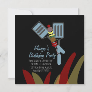 Summer Kabobs Cookout Park Birthday      Invitation