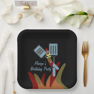 Summer Kabobs Cookout Park Birthday Paper Plates