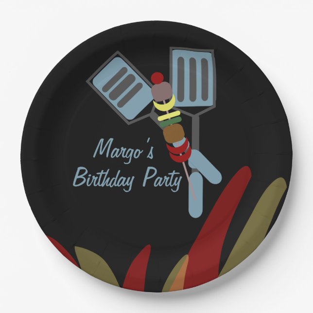 Summer Kabobs Cookout Park Birthday     Paper Plates (Front)
