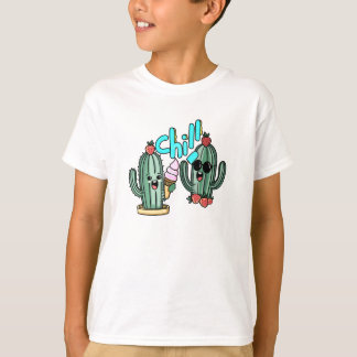 Summer Kawaii Cactus Friends with Ice Cream T-Shirt