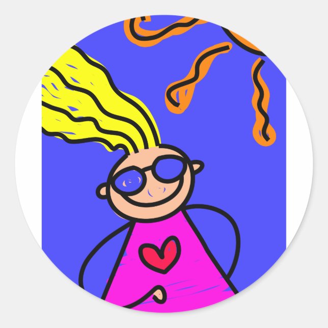 Summer Kid Classic Round Sticker (Front)