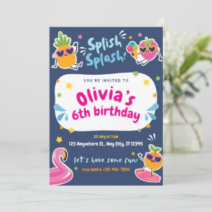 Summer Kid's Birthday Party  Invitation