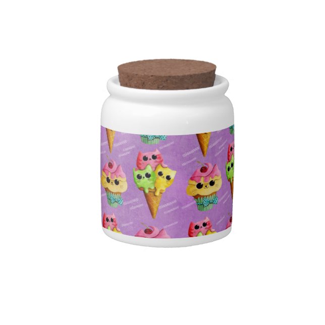 Summer Kitty Cats Madness Candy Jar (Front)