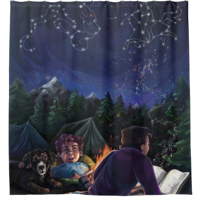 Summer Knights Camping Shower Curtain (Front)