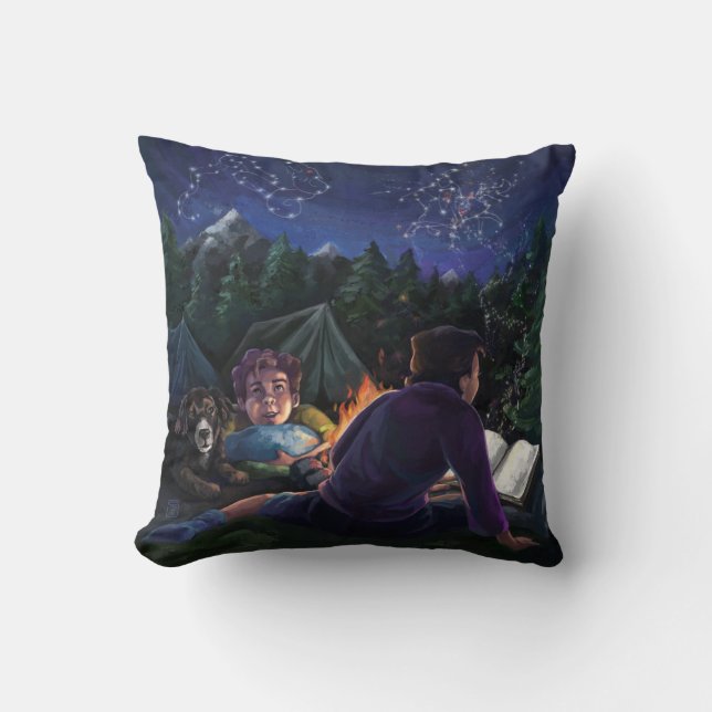 Summer Knights Throw Pillow (Front)