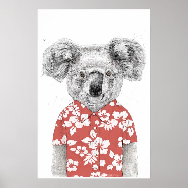 Summer koala (red) poster (Front)