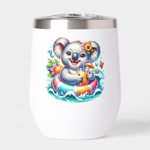 Summer Koala Sublimation Clipart-97702 Thermal Wine Tumbler