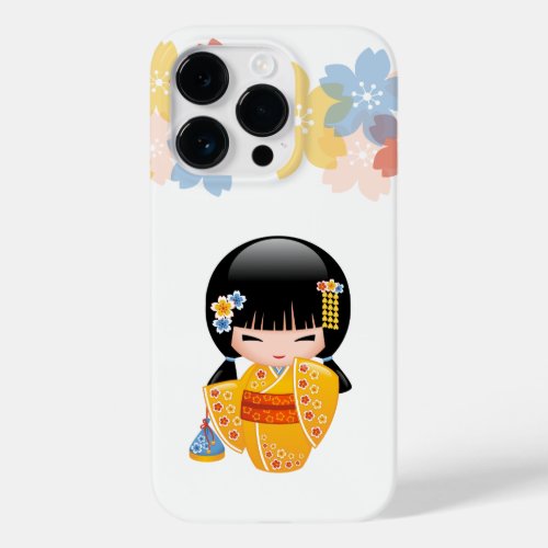 Summer Kokeshi Doll _ Yellow Kimono Geisha Girl Case_Mate iPhone 14 Pro Case