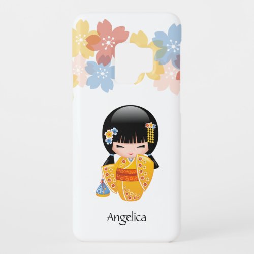 Summer Kokeshi Doll _ Yellow Kimono Geisha Girl Case_Mate Samsung Galaxy S9 Case