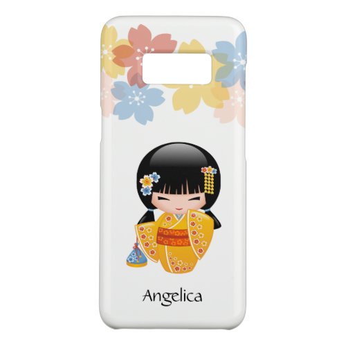 Summer Kokeshi Doll _ Yellow Kimono Geisha Girl Case_Mate Samsung Galaxy S8 Case