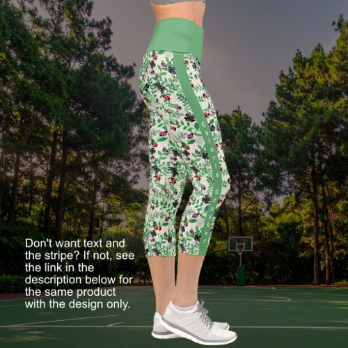 Summer - Lady Bugs, Butterflies Leaves-WITH TEXT Capri Leggings