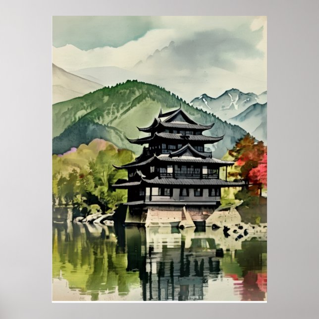 Summer Lake Castle Poster (Front)