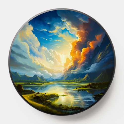 Summer Lake Illustration PopSocket