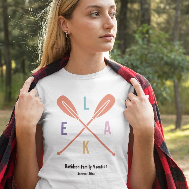 Summer Lake Paddles in Pastel Matching Family Mom T-Shirt (Creator Uploaded)
