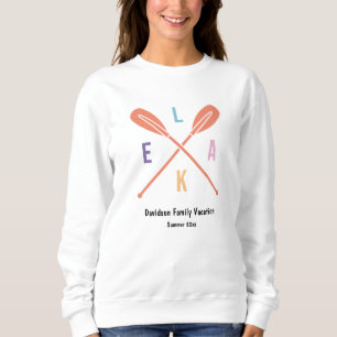 Summer Lake Paddles in Pastel Matching Family Sweatshirt