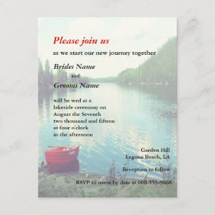 Summer Lakeside Wedding Event Custom Invites