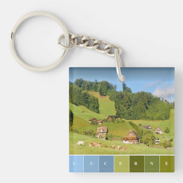 Summer Landscape in Switzerland Keychain (Front)