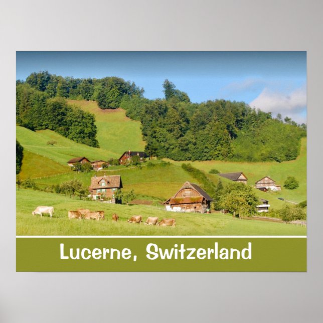 Summer Landscape in Switzerland Poster (Front)