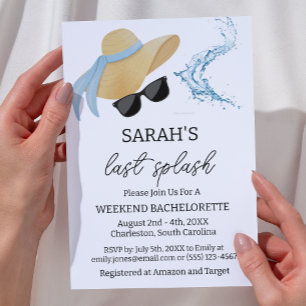Summer Last Splash Bachelorette Party Invitation