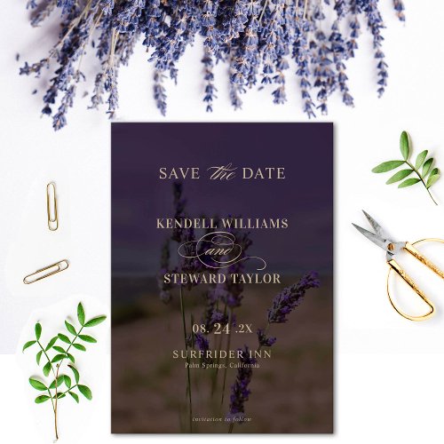 Summer Lavender Floral Elegant Boho Wedding Save The Date