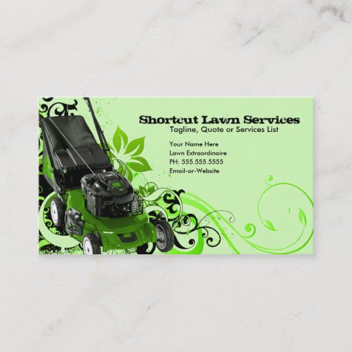 Customizable summer lawn services business card template
