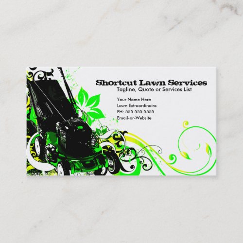 summer lawn services business card templates