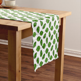 Summer Leaves Green Leaf Pattern on any Color Short Table Runner