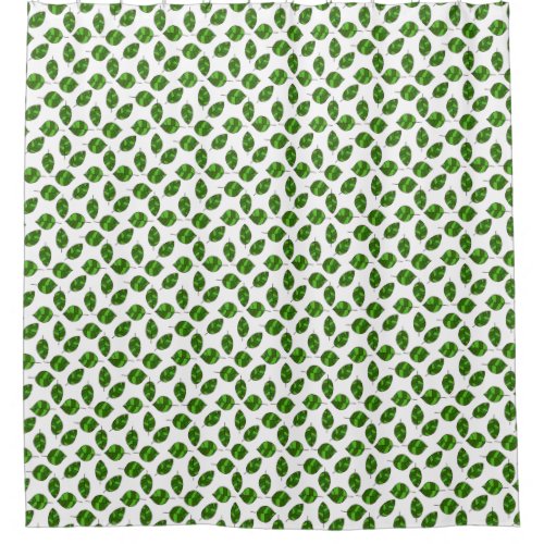 Summer Leaves Green Leaf Pattern on any Color Shower Curtain