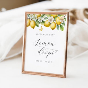 Summer Lemon Baby Shower How Many Lemon Drops Poster