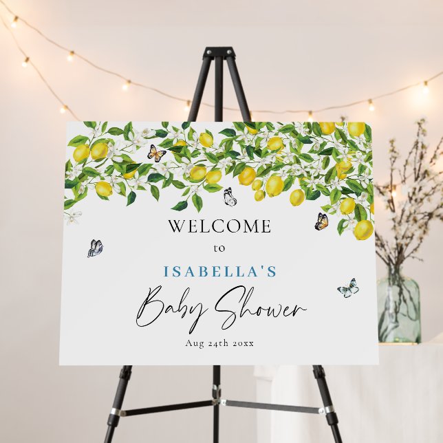 Summer Lemon Baby Shower Welcome Sign (In Situ (Stand))