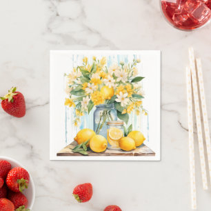 Summer Lemon Blossom Jar Napkins