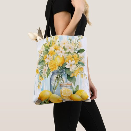 Summer Lemon Blossom Jar Tote Bag