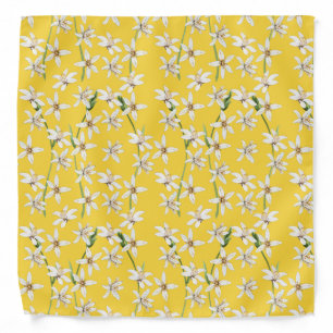Summer lemon blossom pattern chinoiserie bandana
