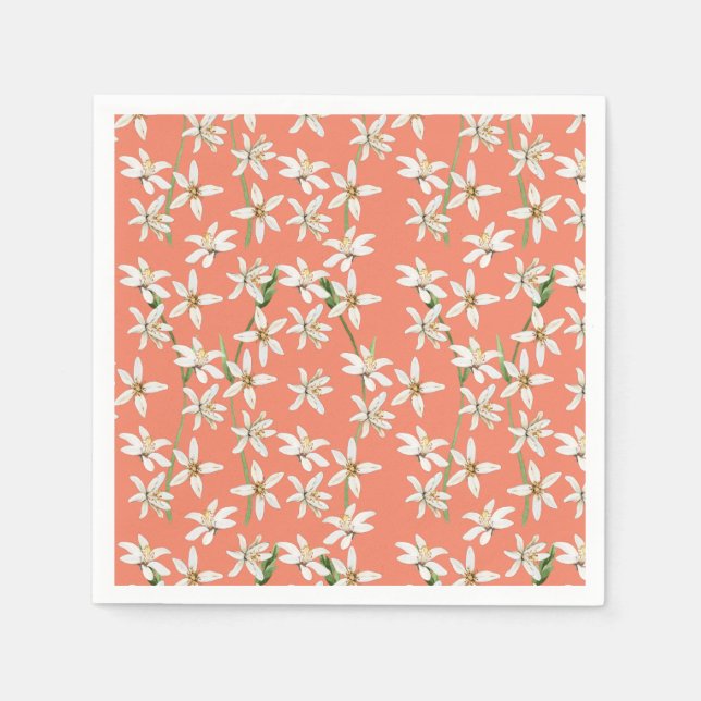 Summer lemon blossom pattern  napkins (Front)