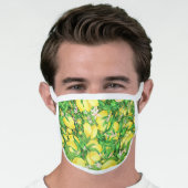 Summer Lemon Blossom Tropical Pattern Face Mask (Worn Him)
