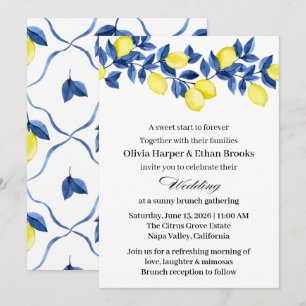 Summer Lemon Brunch Wedding Invitation