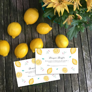 Summer Lemon Citrus Diaper Raffle Baby Shower Enclosure Card