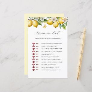 Summer Lemon Citrus Mom Or Dad Baby Shower Game