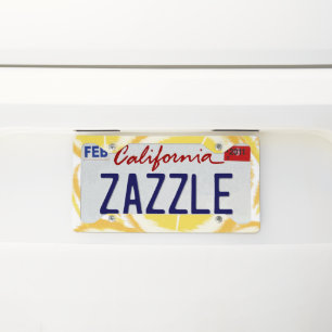 Summer Lemon Citrus Slices License Plate Frame