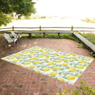 Summer Lemon Classic Pattern Yellow Outdoor Rug
