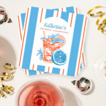 Summer Lemon Cocktail Blue Orange Birthday Party