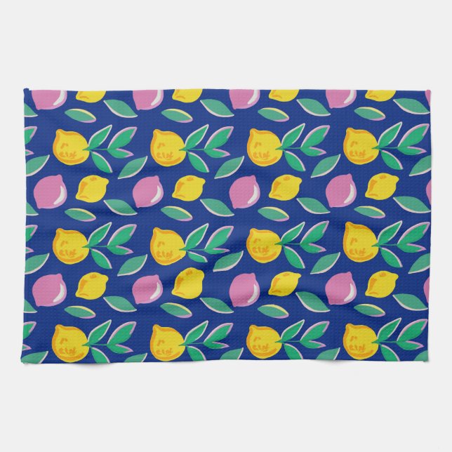 Summer Lemon Colorful Kitchen Towel (Horizontal)