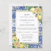 Summer Lemon Floral Greenery Destination Wedding   Invitation (Front)