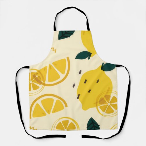 Summer lemon fruit pattern  apron