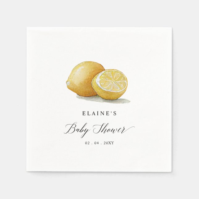 Summer Lemon Lime Citrus Baby Shower  Napkins (Front)