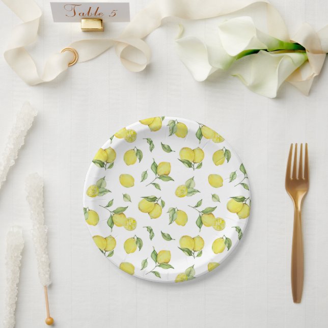 Summer lemon  paper plates (Wedding)