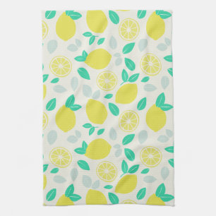Summer Lemon Pattern in Cream Kitchen Towel
